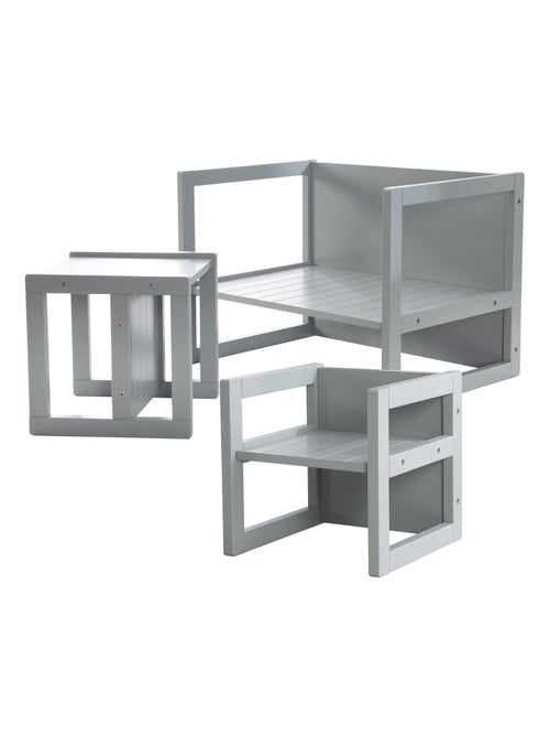 Conjunto mesa y sillas infantil - set convertible en banco y taburete - 3 alturas de asiento 'Roba' - Kiabi