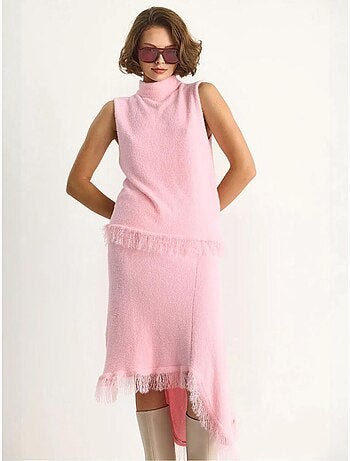 Conjunto midi de cuello alto y punto grueso lucci