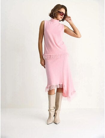 Conjunto midi de cuello alto y punto grueso lucci