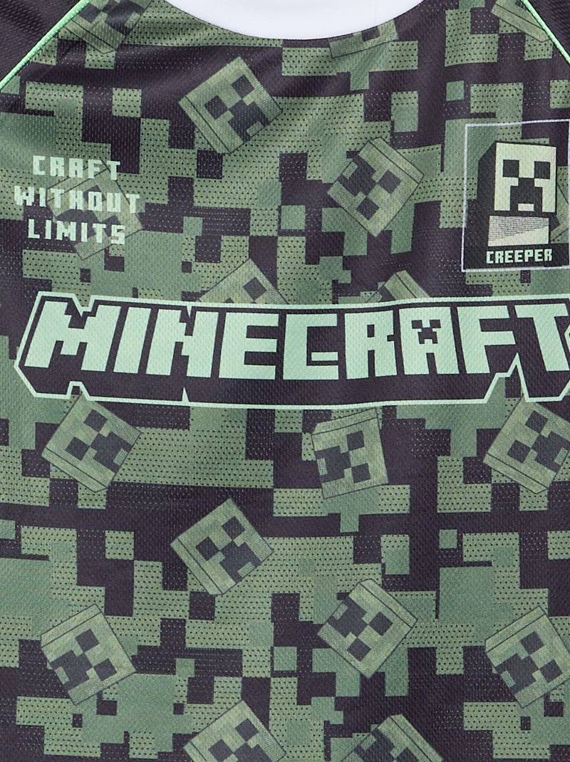 Conjunto \'Minecraft\' Bermuda + Camiseta Negro - Kiabi