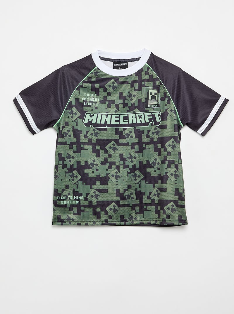 Conjunto \'Minecraft\' Bermuda + Camiseta Negro - Kiabi