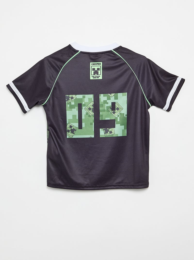 Conjunto \'Minecraft\' Bermuda + Camiseta Negro - Kiabi