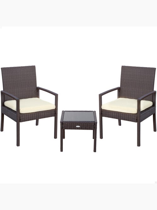 Conjunto muebles terraza con sillones y mesita ratán aktive - Kiabi
