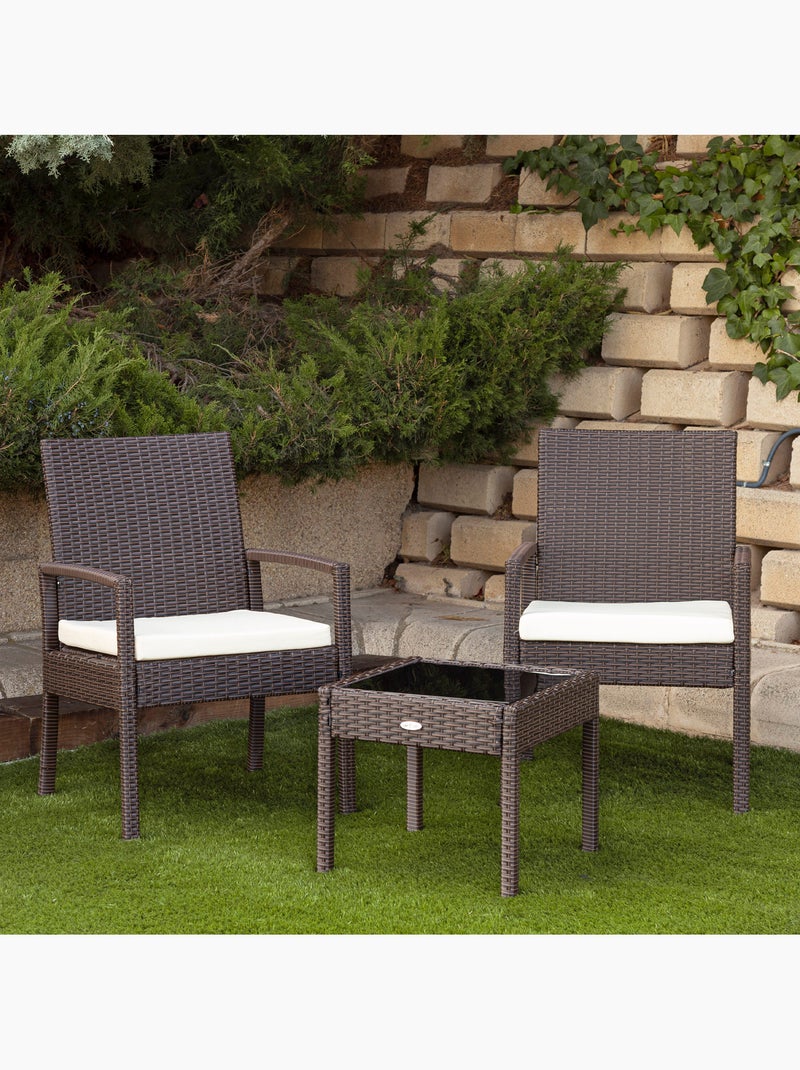 Conjunto muebles terraza con sillones y mesita ratán aktive Marrón/ Marrón - Kiabi