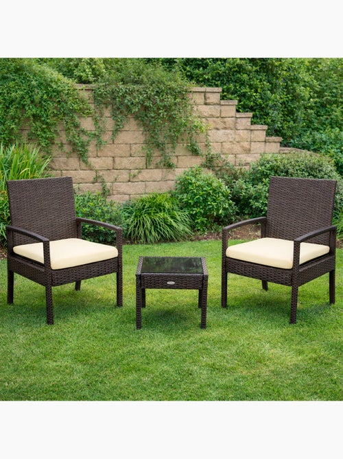 Conjunto muebles terraza con sillones y mesita ratán aktive - Kiabi