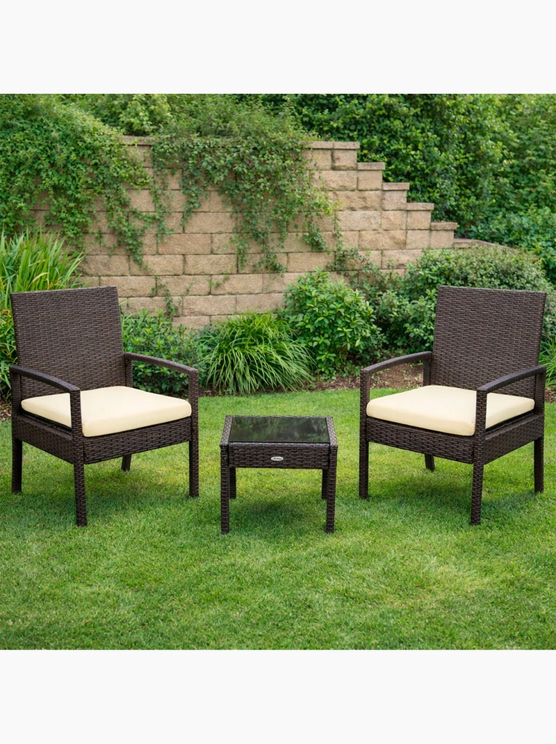 Conjunto muebles terraza con sillones y mesita ratán aktive Marrón/ Marrón - Kiabi