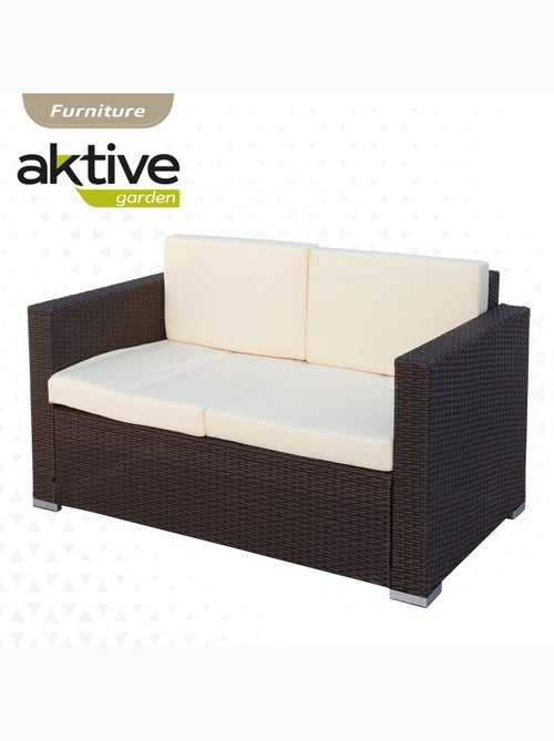 Conjunto muebles terraza sillones, sofá y mesita ratán aktive - Kiabi