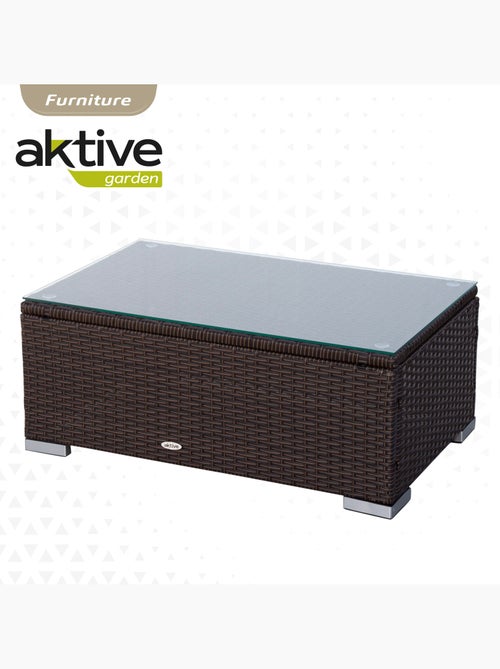 Conjunto muebles terraza sillones, sofá y mesita ratán aktive - Kiabi