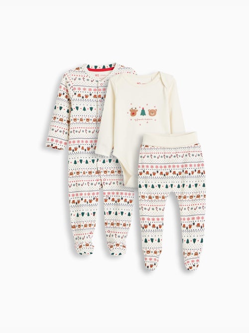 Conjunto navideño de 3 piezas, mo fashion - Kiabi Conjunto navideño de 3 piezas, mo fashion - Kiabi
