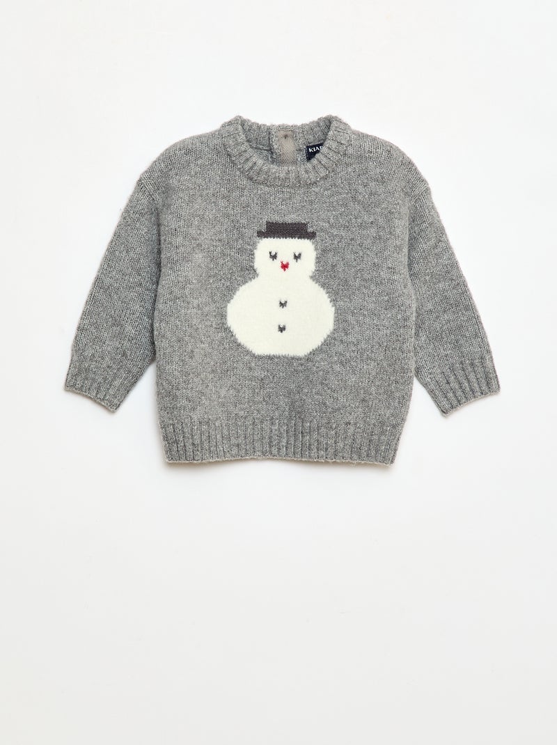 Conjunto Navideño Jersey + leggings de punto con diseño animado Gris - Kiabi