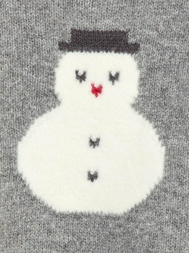 Conjunto Navideño Jersey + leggings de punto con diseño animado Gris - Kiabi