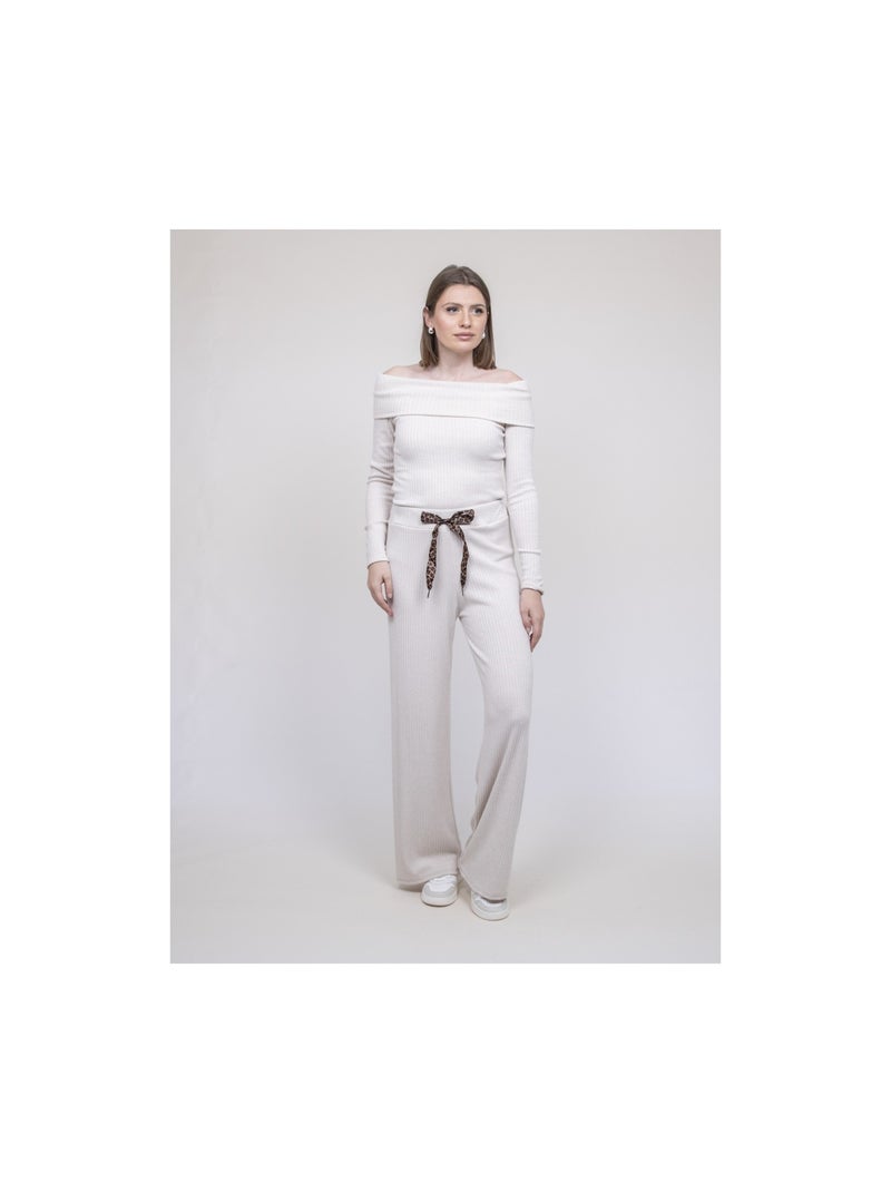 Conjunto pantalón acanalado ECHALA Crudo - Kiabi