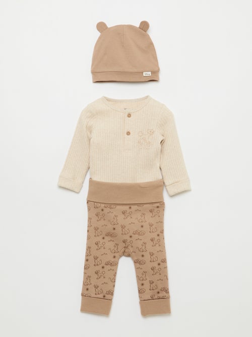Conjunto pantalón + body + gorro 'Simba' - 3 piezas - Kiabi
