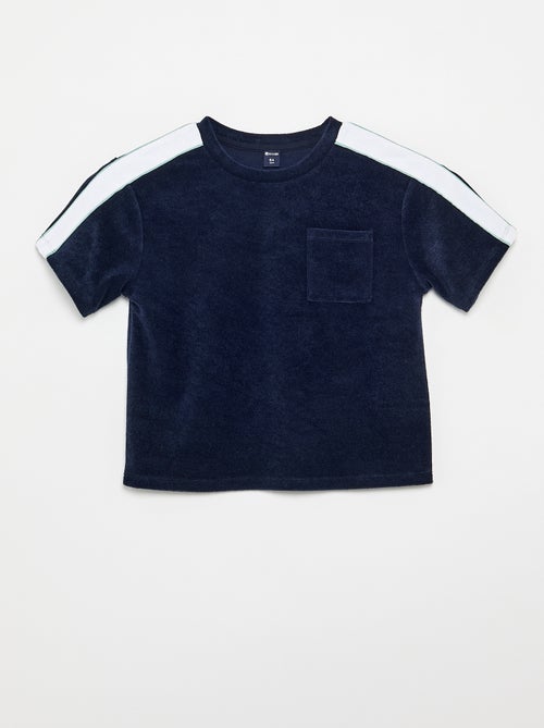 Conjunto Pantalón corto + camiseta con bandas a contraste - Kiabi