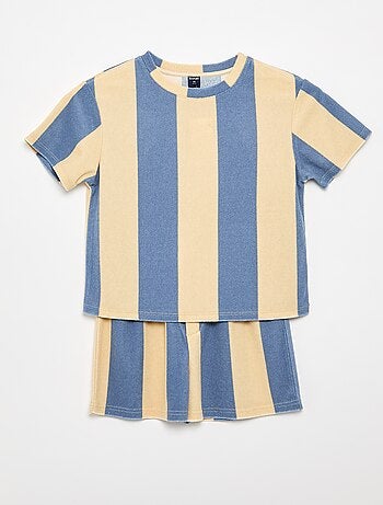 Conjunto Pantalón corto + camiseta de punto de rizo
