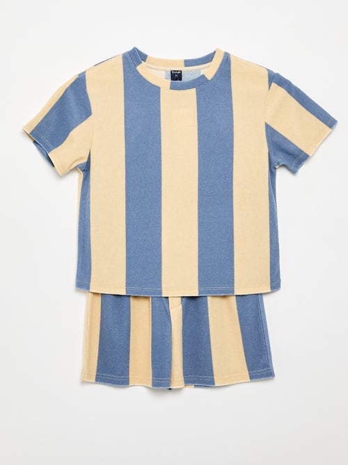 Conjunto Pantalón corto + camiseta de punto de rizo - Kiabi