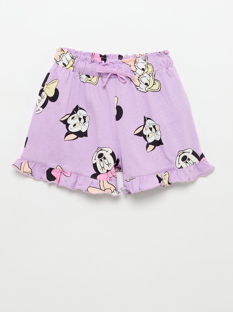 Conjunto Pantalón corto con volantes + camiseta 'Disney' Purpura - Kiabi