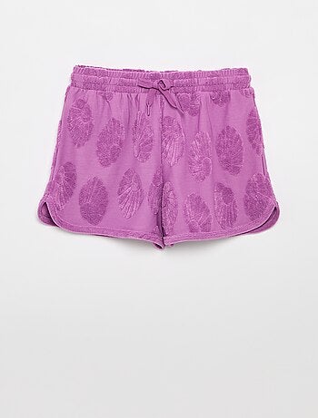 Conjunto Pantalón corto y camiseta con detalles de punto de rizo
