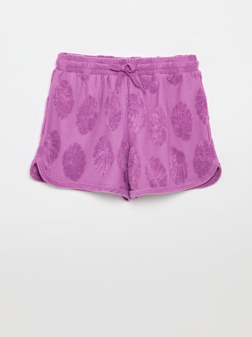 Conjunto Pantalón corto y camiseta con detalles de punto de rizo - Kiabi