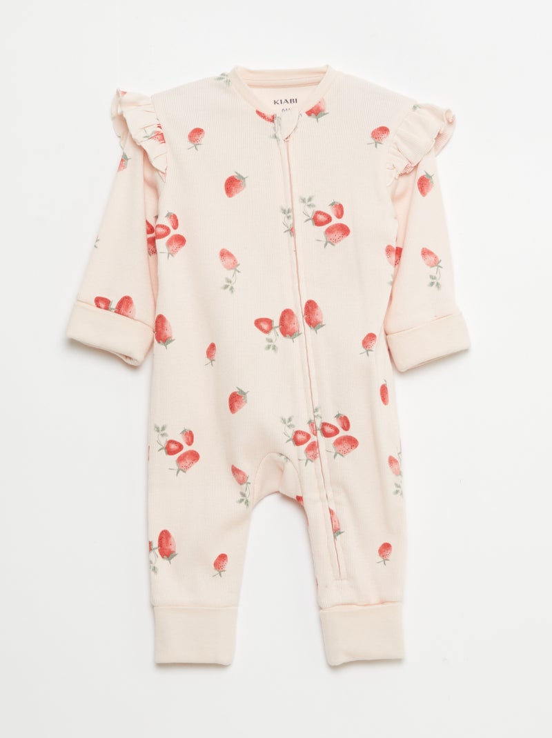 Conjunto pelele + babero + body - 3 piezas Rosa - Kiabi