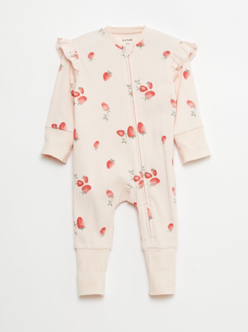 Conjunto pelele + babero + body - 3 piezas Rosa - Kiabi