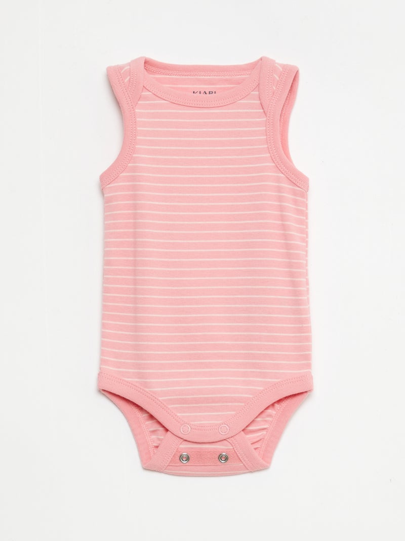 Conjunto pelele + babero + body - 3 piezas Rosa - Kiabi
