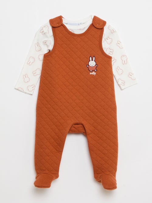 Conjunto pelele de noche con pies 'Miffy' + body de manga larga - Kiabi