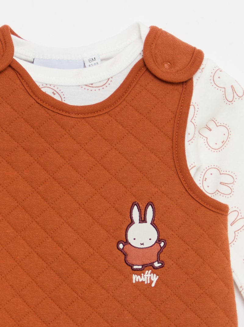Conjunto pelele de noche con pies 'Miffy' + body de manga larga Naranja - Kiabi