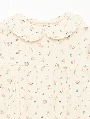 Conjunto pelele floreado + leotardos