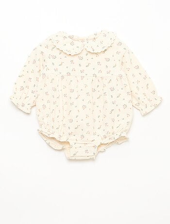 Conjunto pelele floreado + leotardos