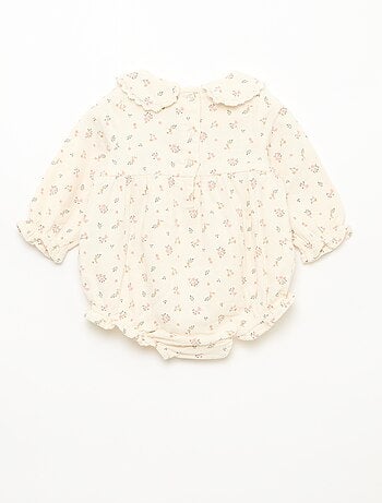 Conjunto pelele floreado + leotardos