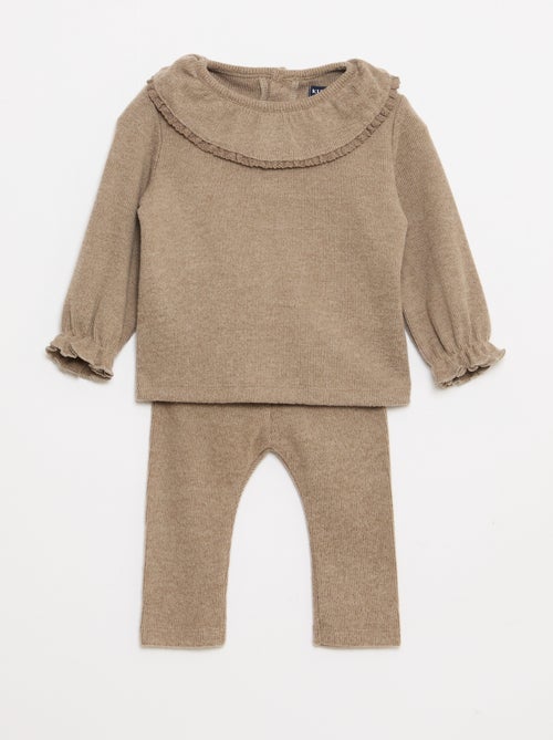Conjunto peluche camiseta + leggings - 2 piezas - Kiabi