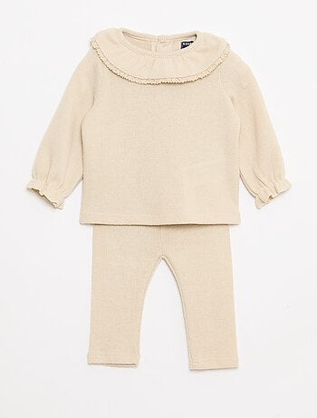 Conjunto peluche camiseta + leggings - 2 piezas