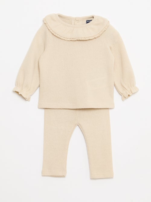 Conjunto peluche camiseta + leggings - 2 piezas - Kiabi