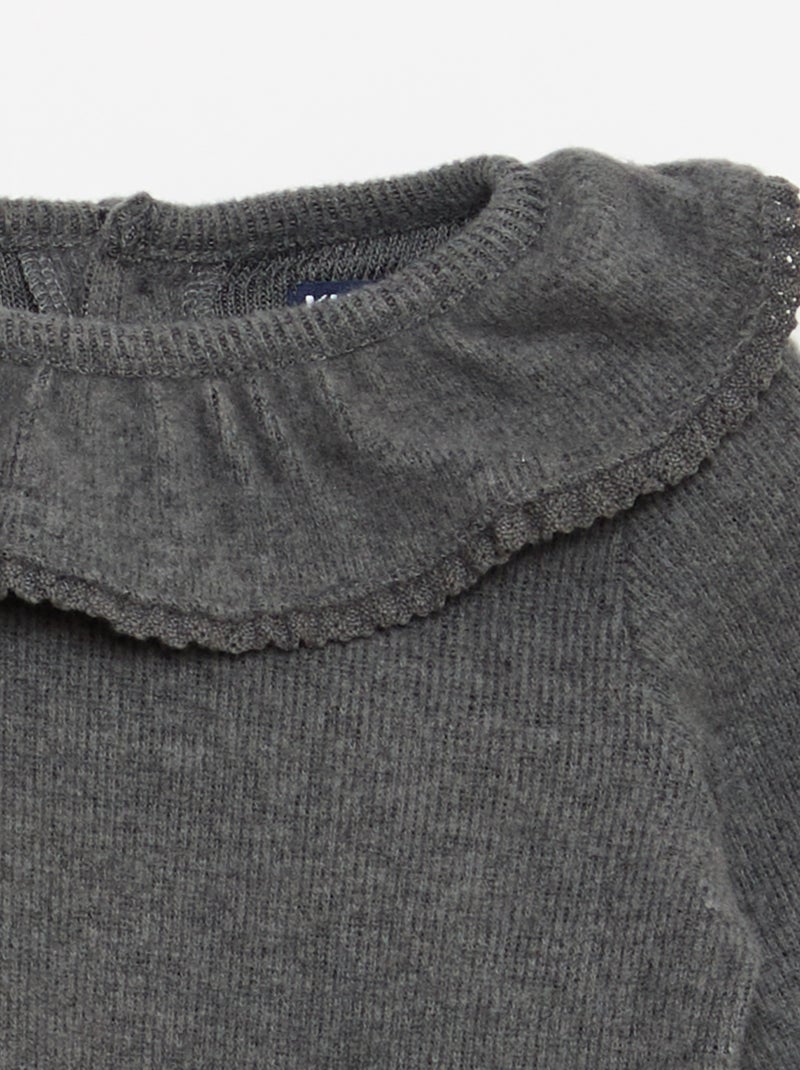 Conjunto peluche camiseta + leggings - 2 piezas Gris - Kiabi