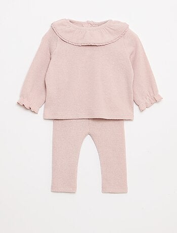 Conjunto peluche camiseta + leggings - 2 piezas