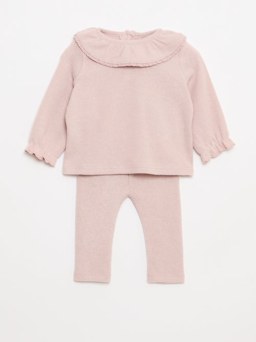 Conjunto peluche camiseta + leggings - 2 piezas - Kiabi