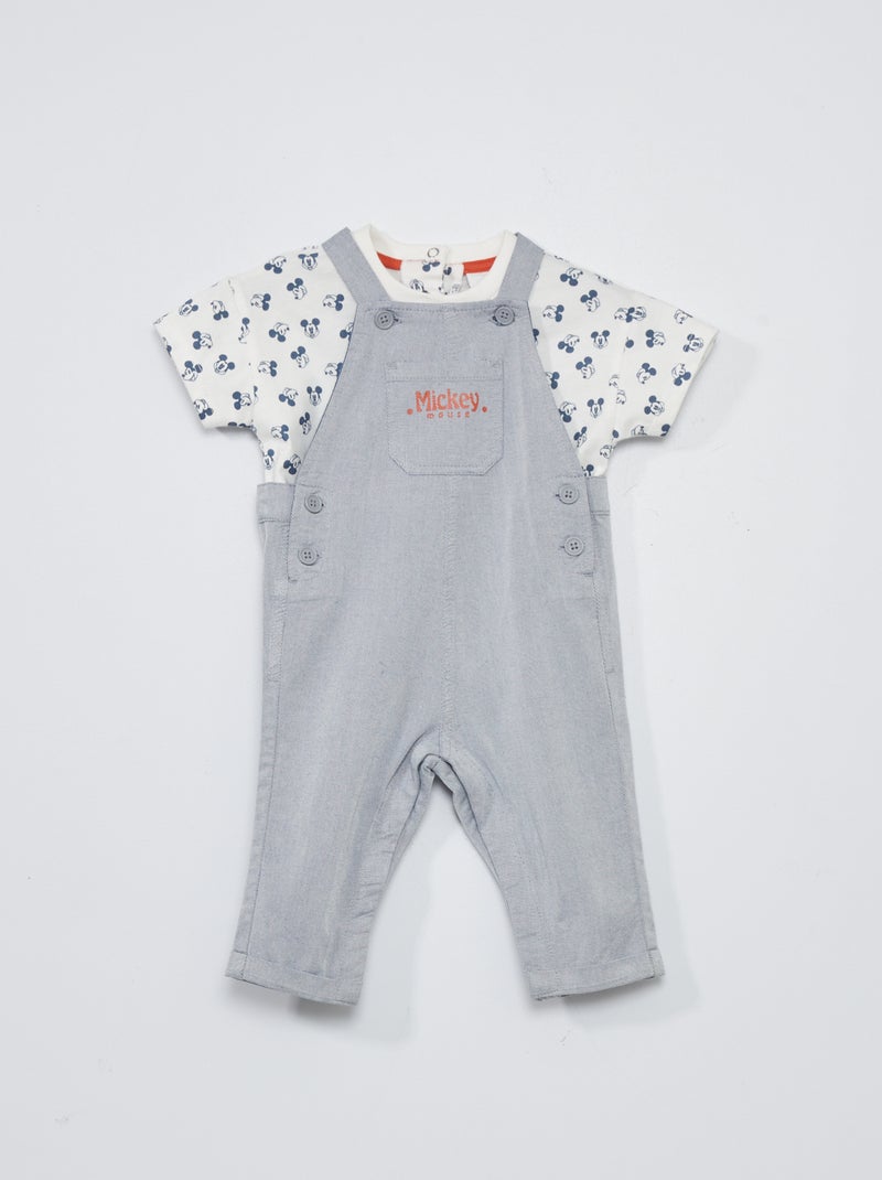 Conjunto peto + camiseta 'Mickey' - 2 piezas BLANCO - Kiabi