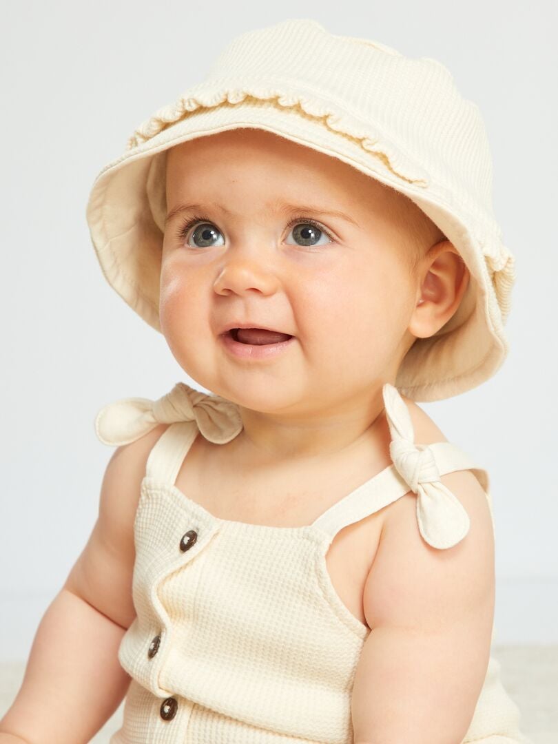 Conjunto peto + gorro bob nido de abeja - 2 piezas BLANCO - Kiabi