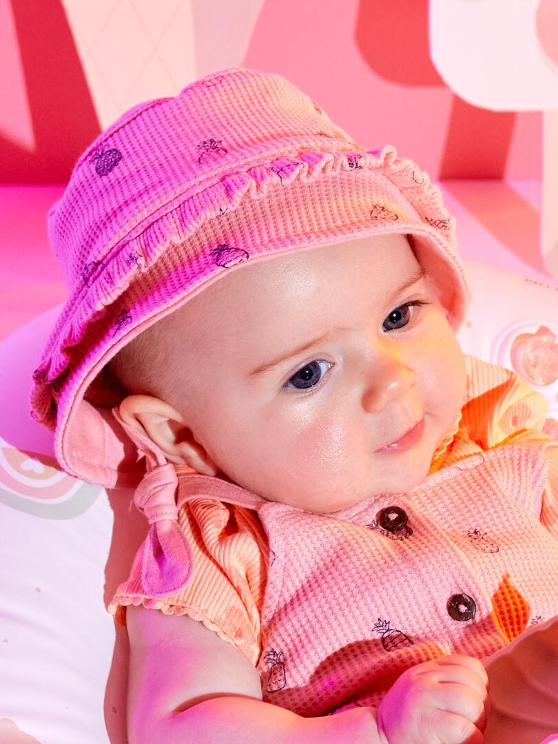 Conjunto peto + gorro bob nido de abeja - 2 piezas ROSA - Kiabi