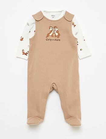 Conjunto peto pijama + body de manga larga 'Disney'