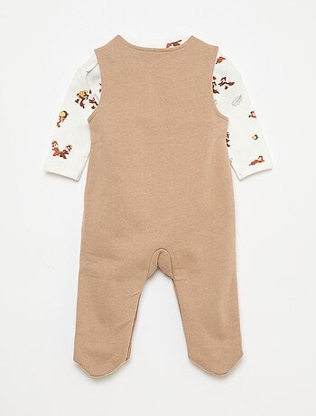 Conjunto peto pijama + body de manga larga 'Disney'