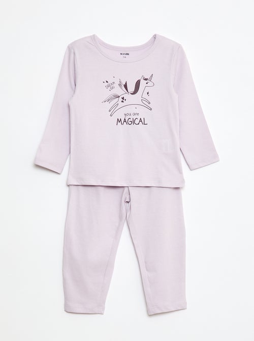 Conjunto pijama camiseta + leggings estampado - 2 piezas - Kiabi