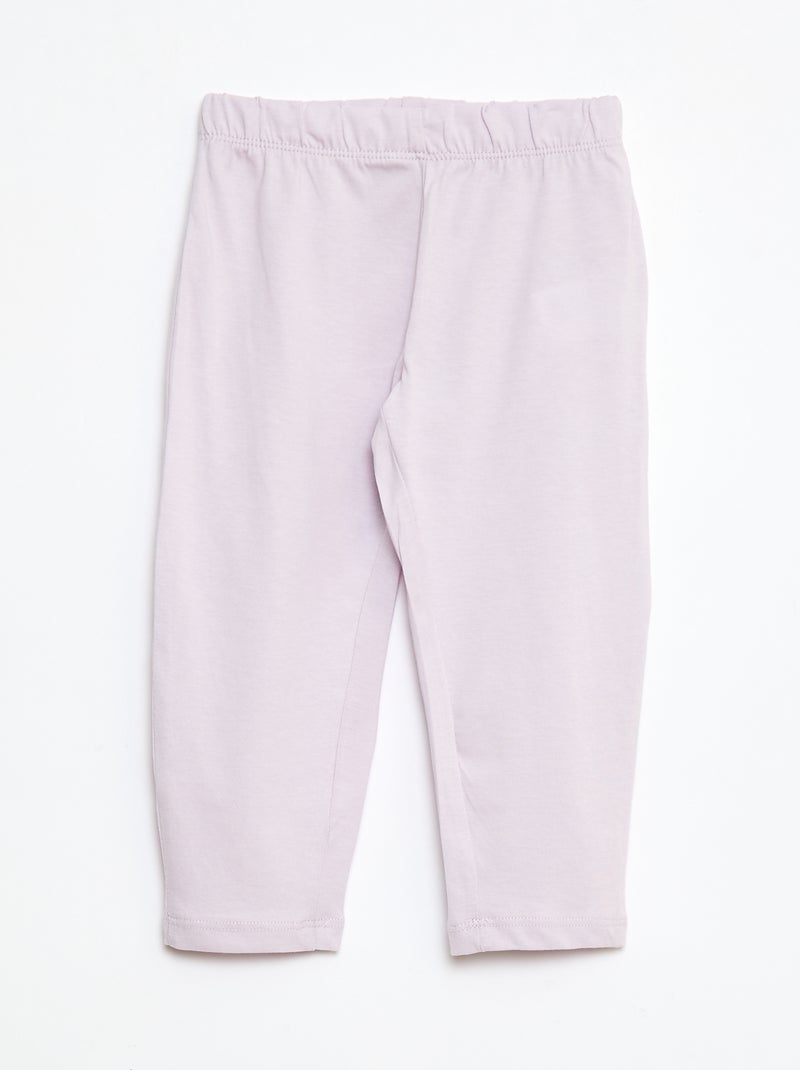 Conjunto pijama camiseta + leggings estampado - 2 piezas Purpura - Kiabi
