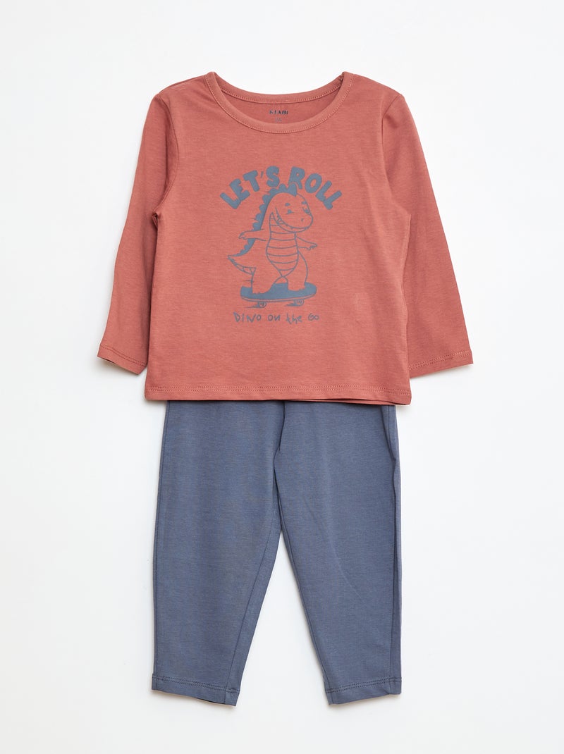 Conjunto pijama camiseta + leggings estampado - 2 piezas Rojo - Kiabi