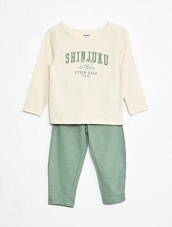 Conjunto pijama camiseta + leggings estampado - 2 piezas