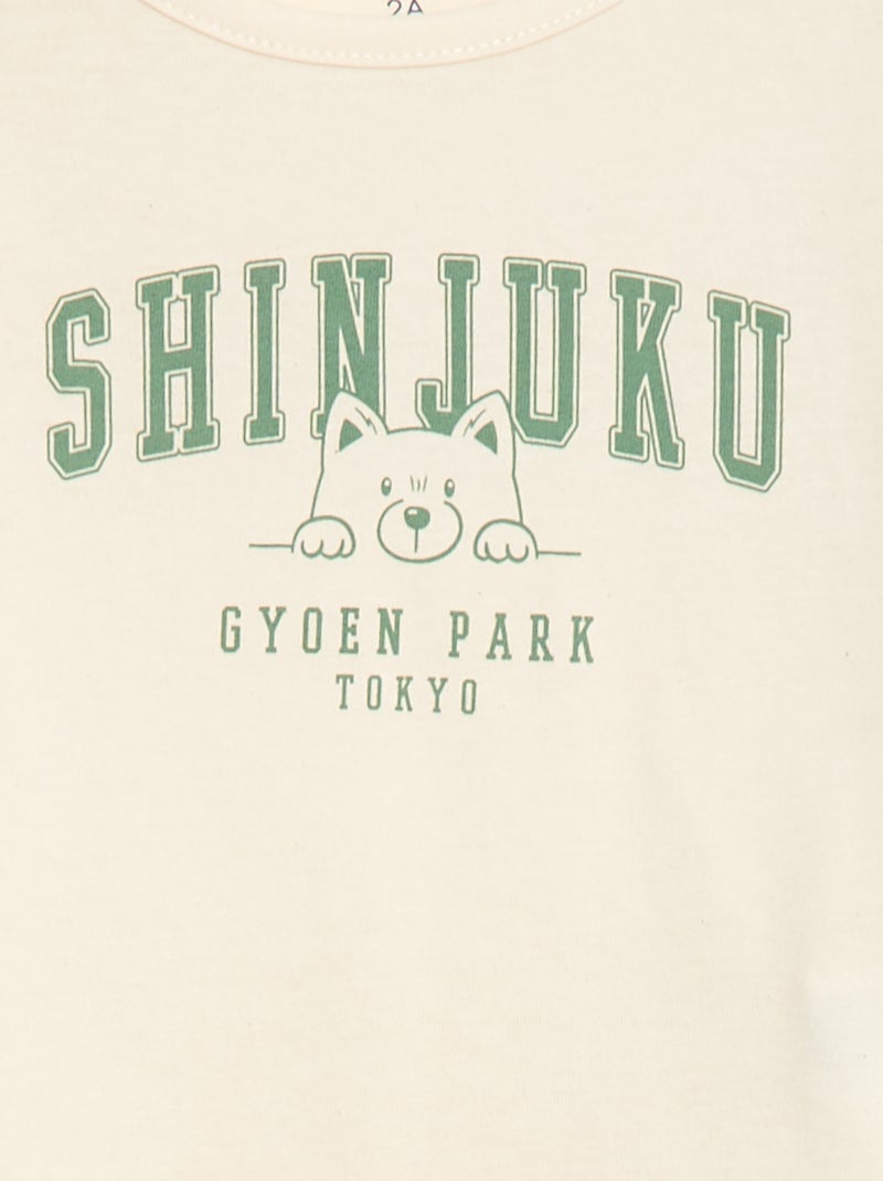 Conjunto pijama camiseta + leggings estampados - 2 piezas Beige - Kiabi