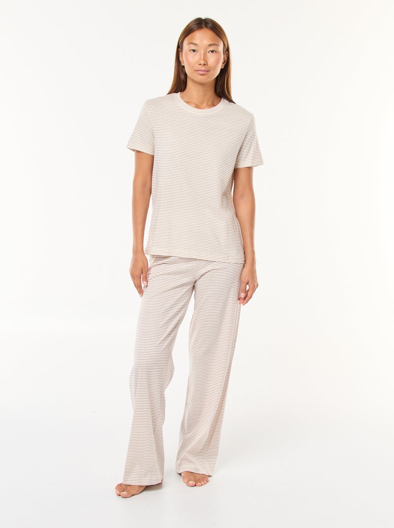 Conjunto pijama camiseta + pantalón - 2 piezas Azul - Kiabi
