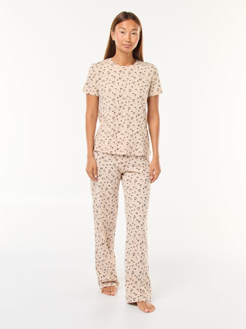 Conjunto pijama camiseta + pantalón - 2 piezas - Kiabi