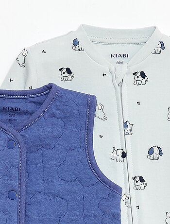 Conjunto pijama + chaleco acolchado